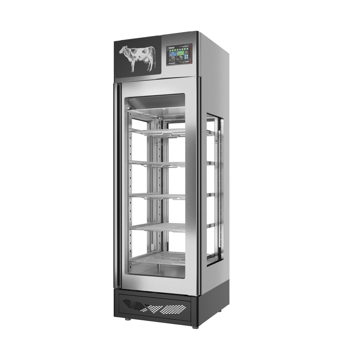 MATURMEAT® 100 kg, inox, 4 vetri, vista destra