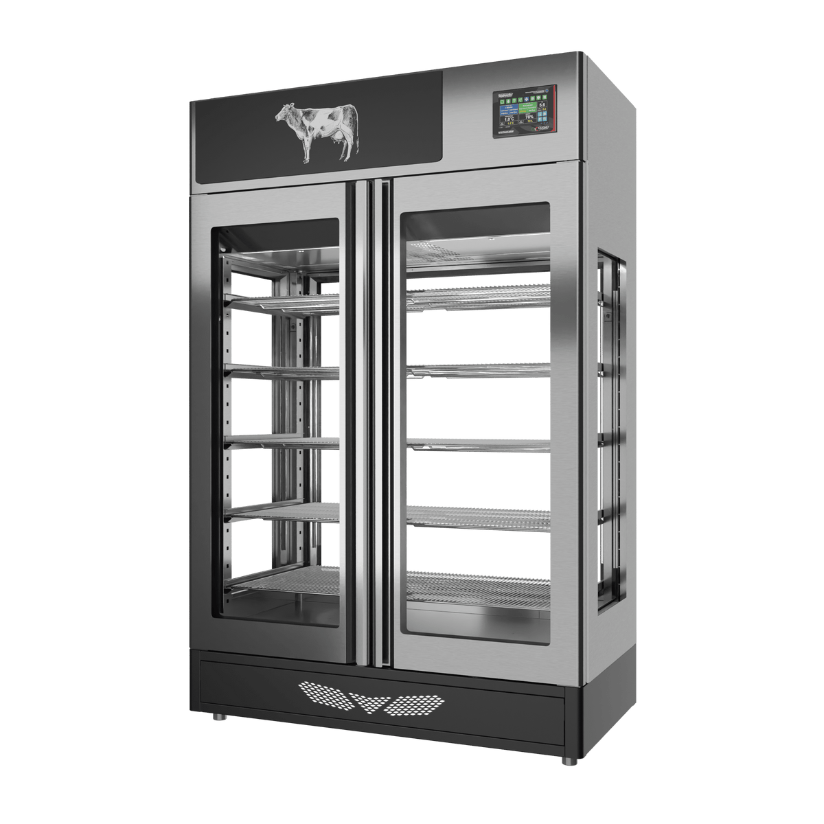 MATURMEAT® 200 kg, inox, 4 vetri, vista destra