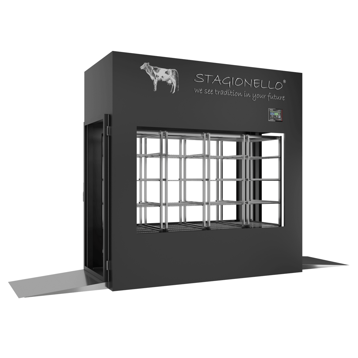 MATURMEAT® 600 kg Tunnel, 4 vetri, vista sinistra