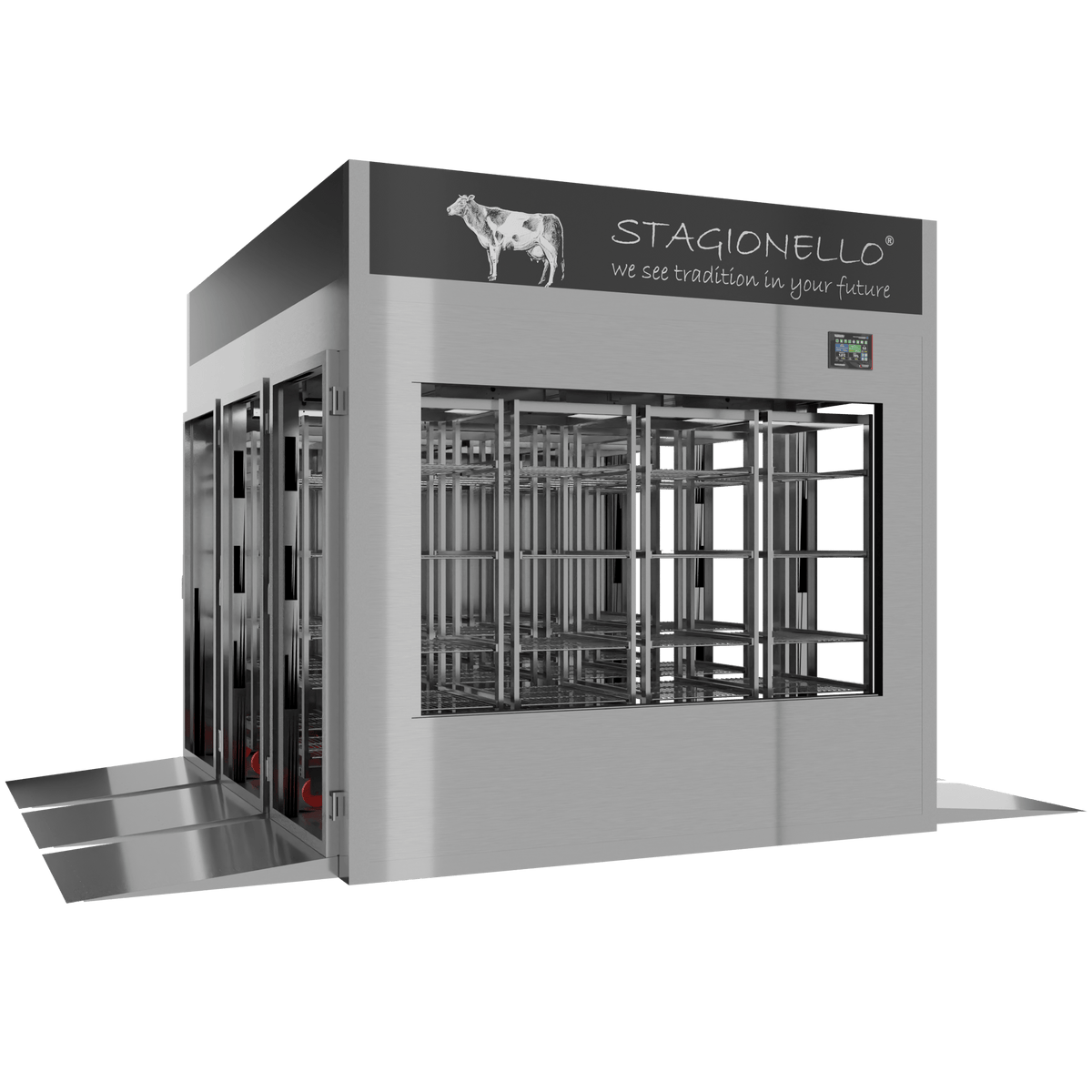 MATURMEAT® 1800 kg Tunnel, inox, porta standard, vista sinistra