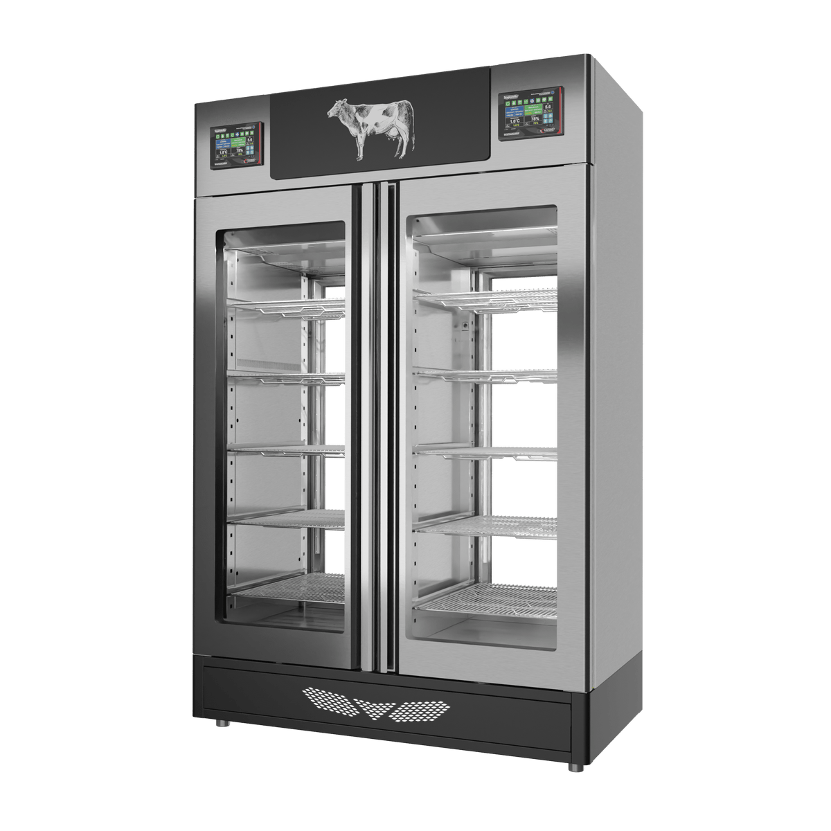 MATURMEAT® 100 + 100 kg, inox, 2 vetri, vista destra