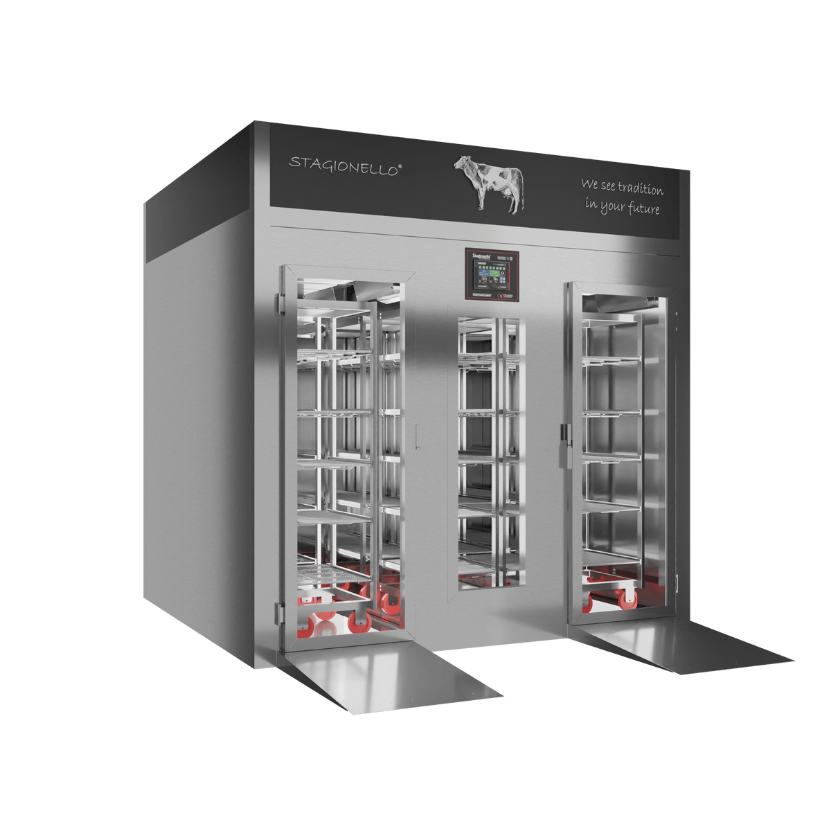 MATURMEAT® 1200 kg Walk-in, inox, porta standard, vista destra