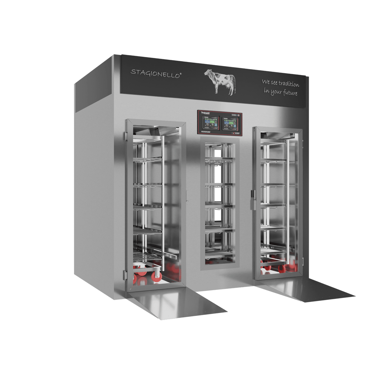 MATURMEAT® 200/600 kg Walk-in, inox, 2 vetri, vista sinistra