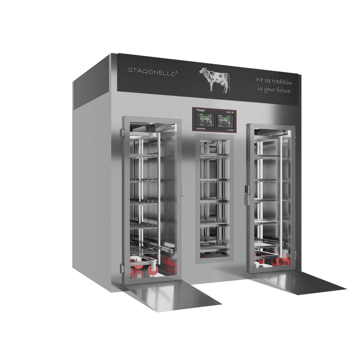 MATURMEAT® 200/600 kg Walk-in, inox, porta standard, vista destra