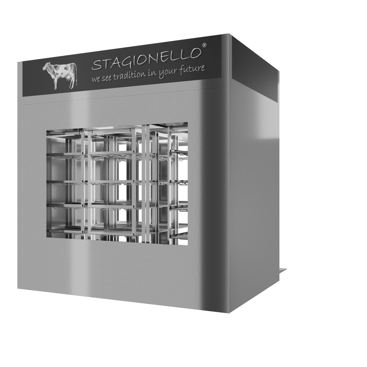 MATURMEAT® 800 kg, inox, 2 vetri, vista posteriore destra