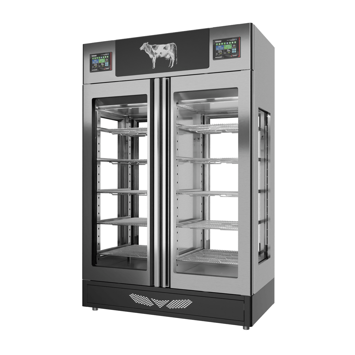 MATURMEAT® 100 + 100 kg, inox, 4 vetri, vista destra