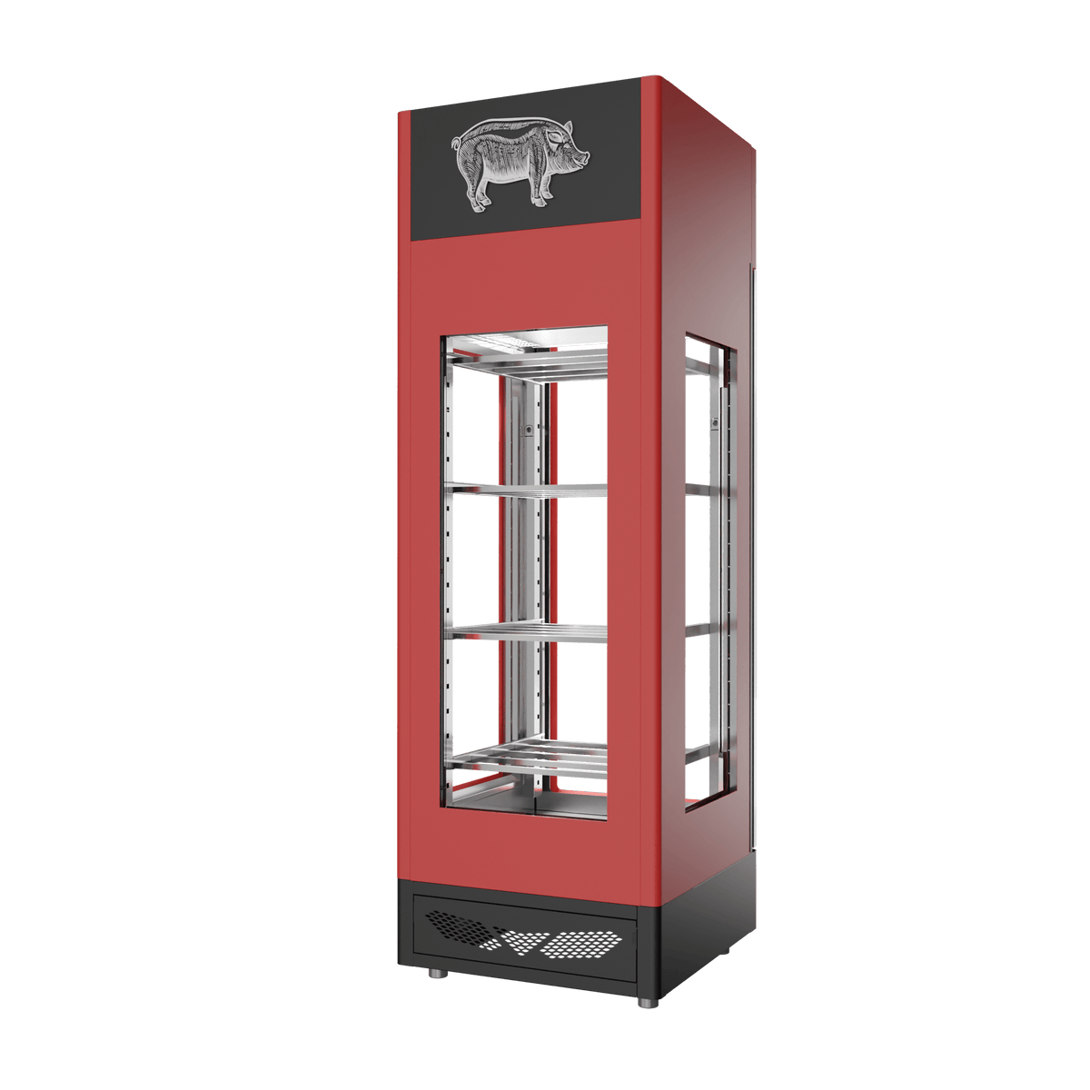 Stagionello® Salami Curing Device 100 kg – colorato, 4 vetri, vista posteriore