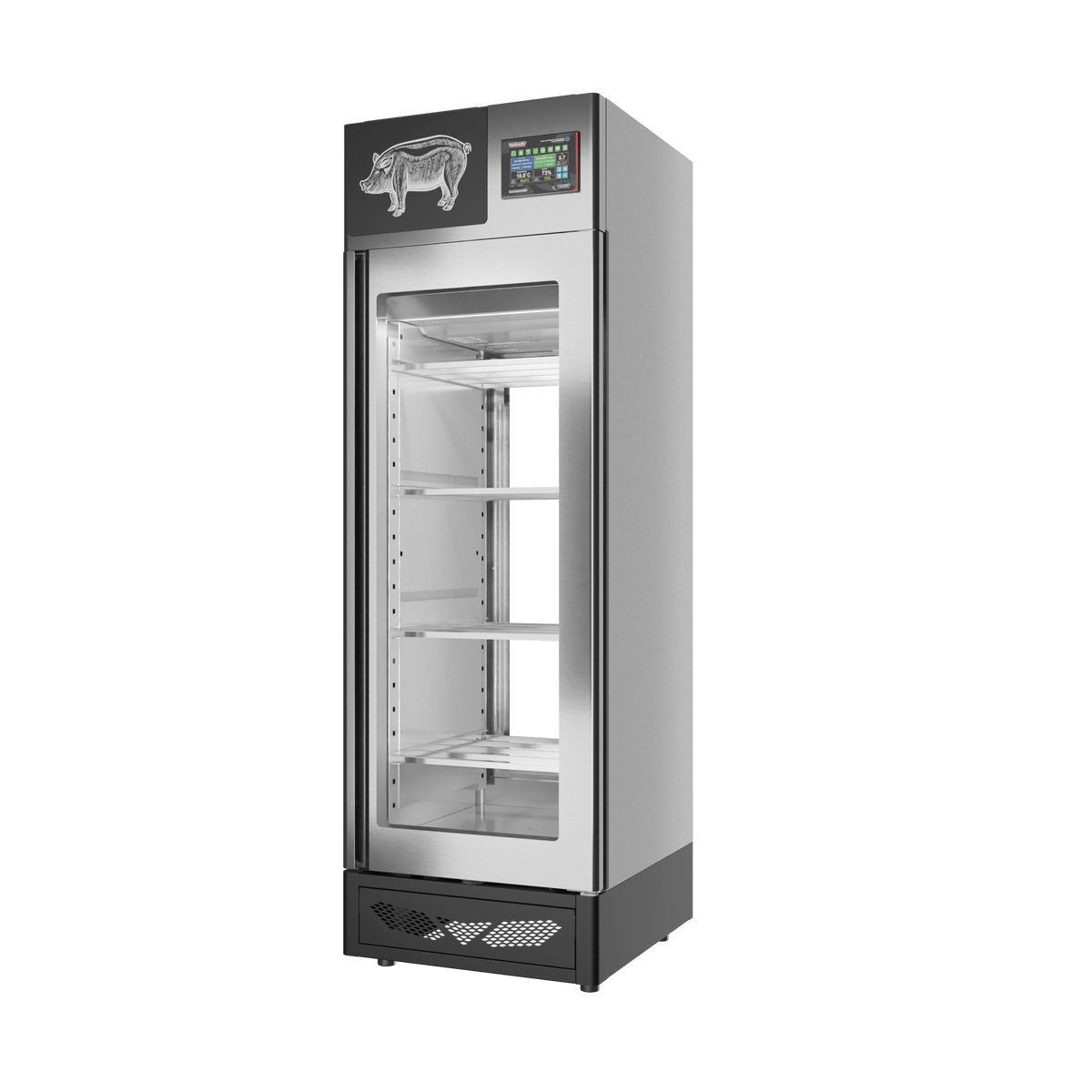 Stagionello® Salami Curing Device 100 kg – inox, 2 vetri, vista destra