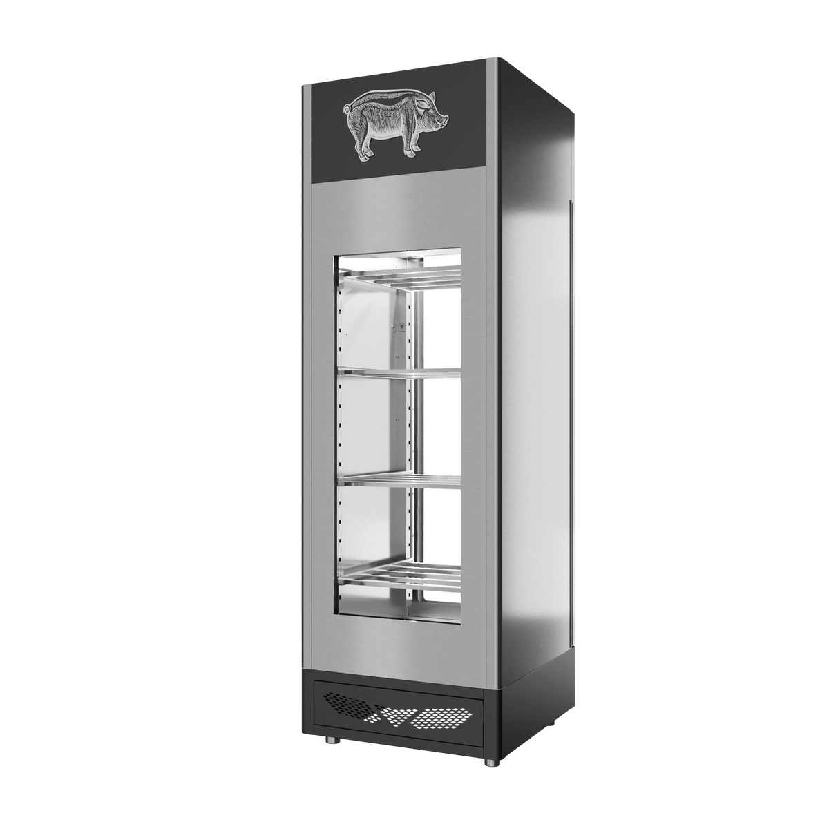 Stagionello® Salami Curing Device 100 kg – inox, 2 vetri, vista posteriore