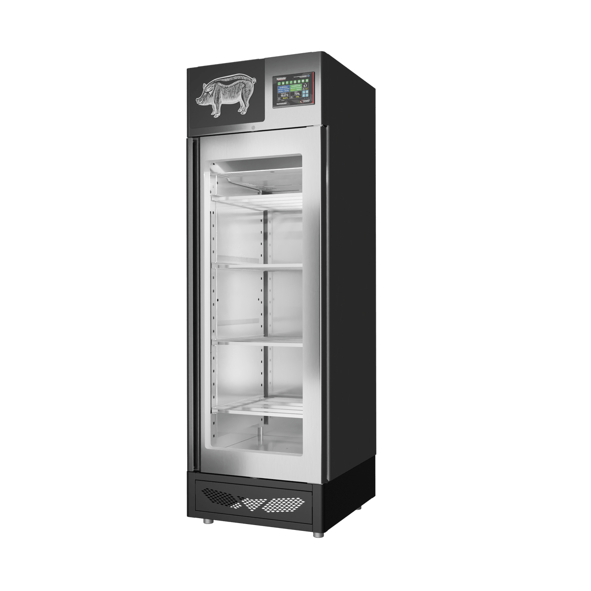 Stagionello® Salami Curing Device 100 kg – inox, porta standard, vista destra