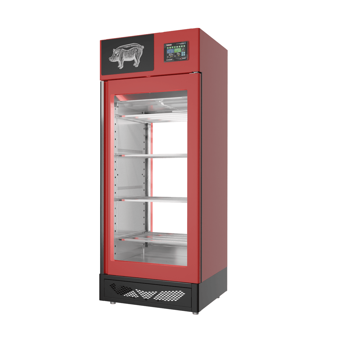 Stagionello® Salami Curing Device 150 kg – colorato, 2 vetri, vista destra