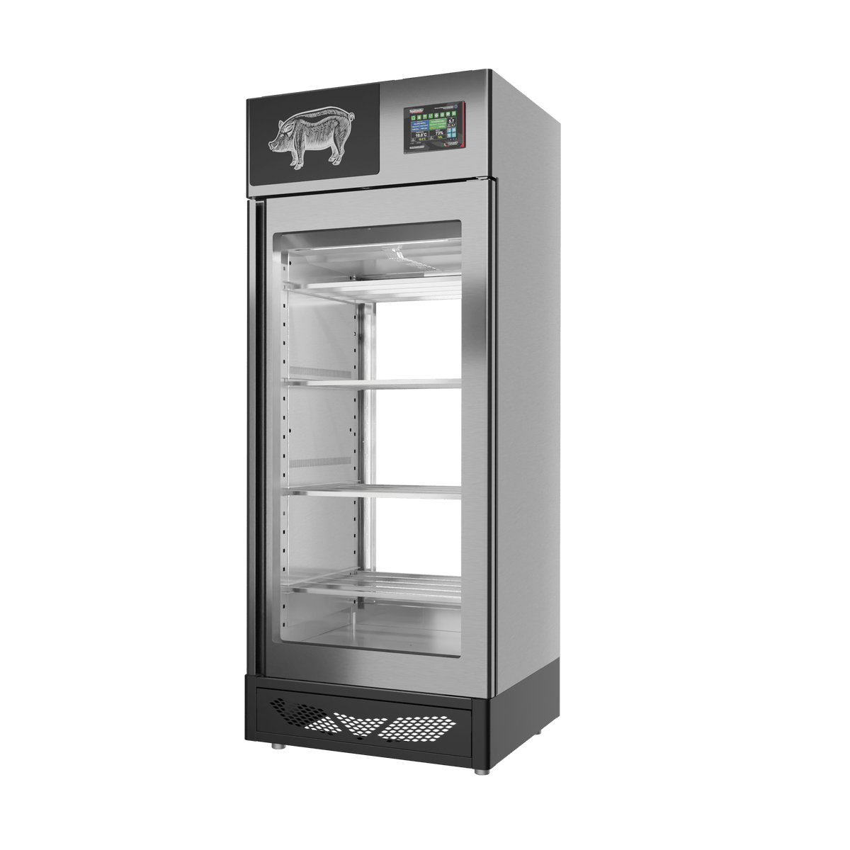 Stagionello® Salami Curing Device 150 kg – inox, 2 vetri, vista destra