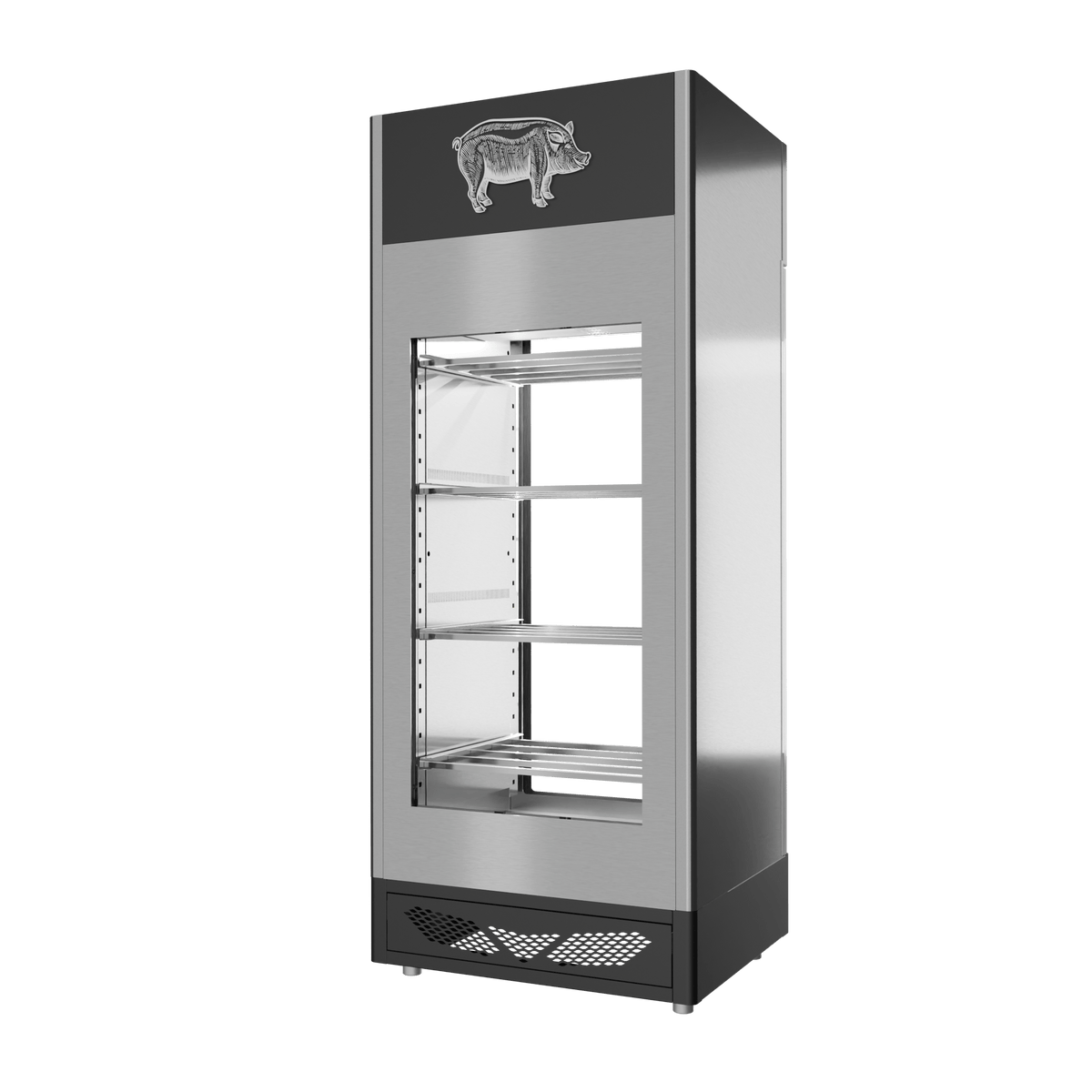 Stagionello® Salami Curing Device 150 kg – inox, 2 vetri, vista posteriore