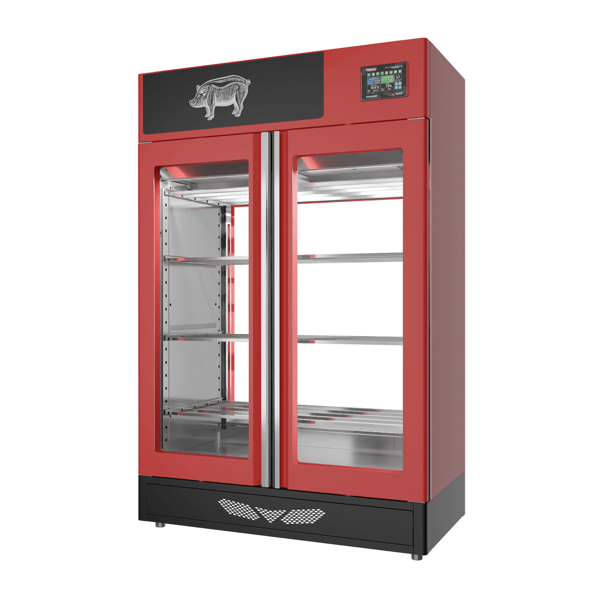 Stagionello® Salami Curing Device 200 kg – colorato, 2 vetri, vista destra