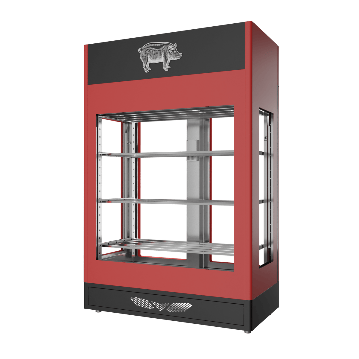 Stagionello® Salami Curing Device 200 kg – colorato, 4 vetri, vista posteriore