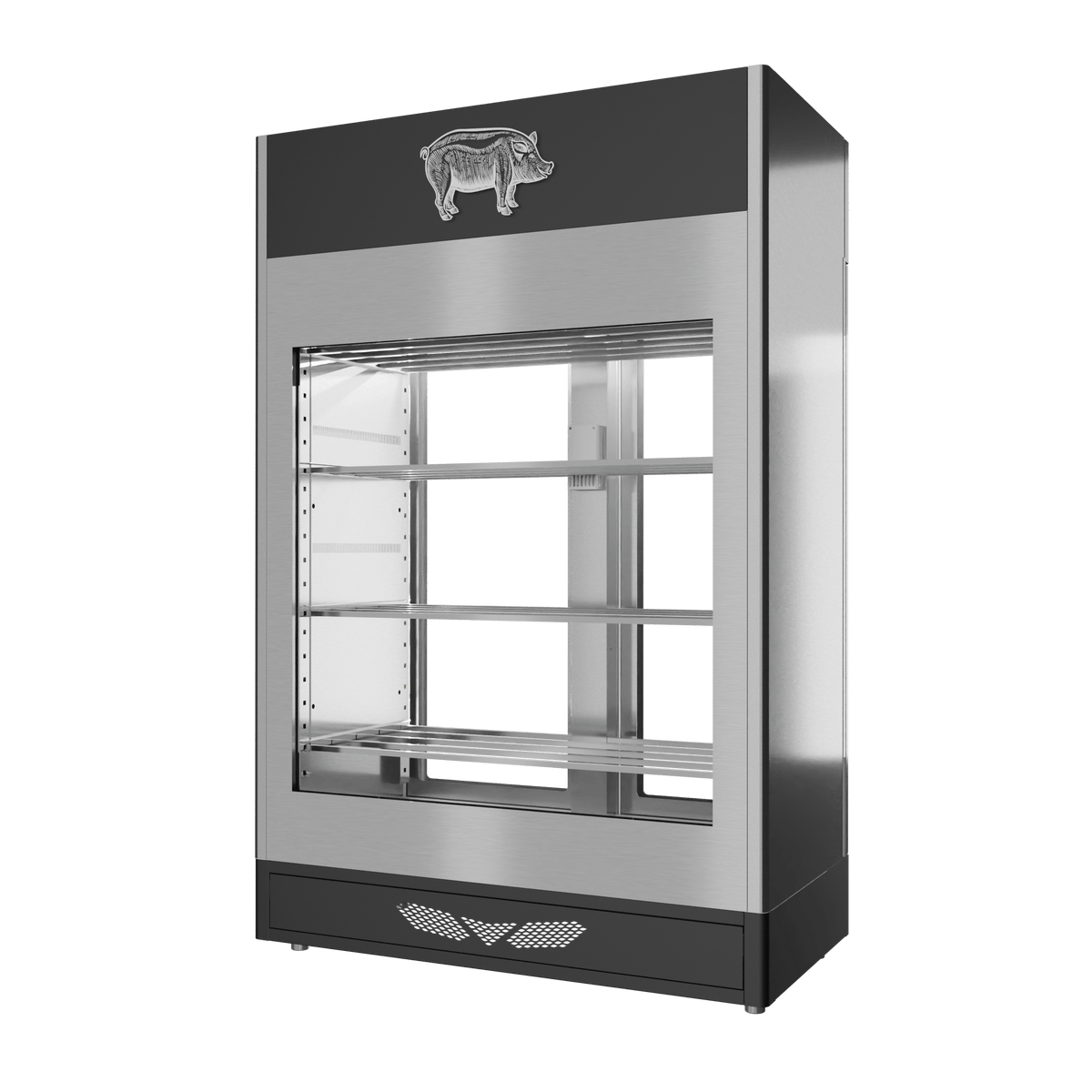 Stagionello® Salami Curing Device 200 kg – inox, 2 vetri, vista posteriore