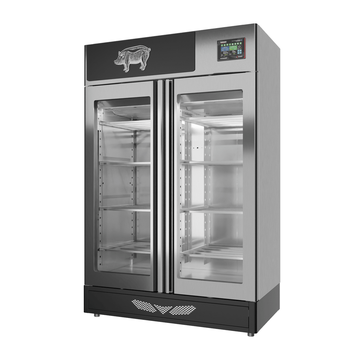 Stagionello® Salami Curing Device 200 kg – inox, porta standard, vista destra
