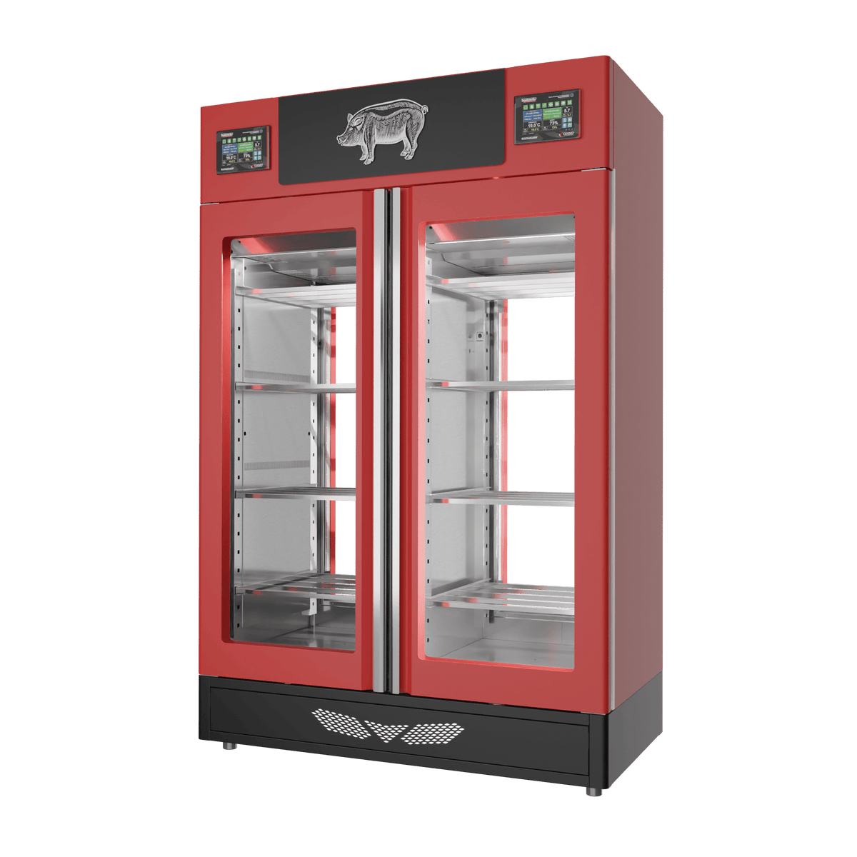 Stagionello® Salami Curing Device 100 + 100 kg – colorato, 2 vetri, vista destra
