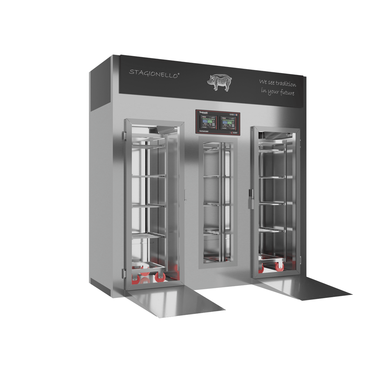 Stagionello® Salami Curing Device 100/300 kg Walk-in – porta standard, vista sinistra