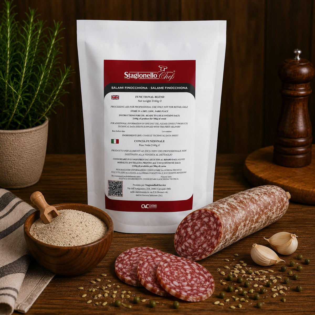 Concia funzionale per salame finocchiona Stagionello® Chef