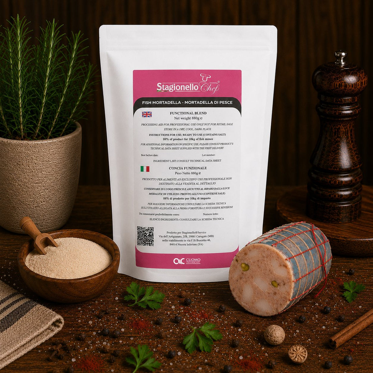 Concia funzionale per mortadella di pesce Stagionello® Chef