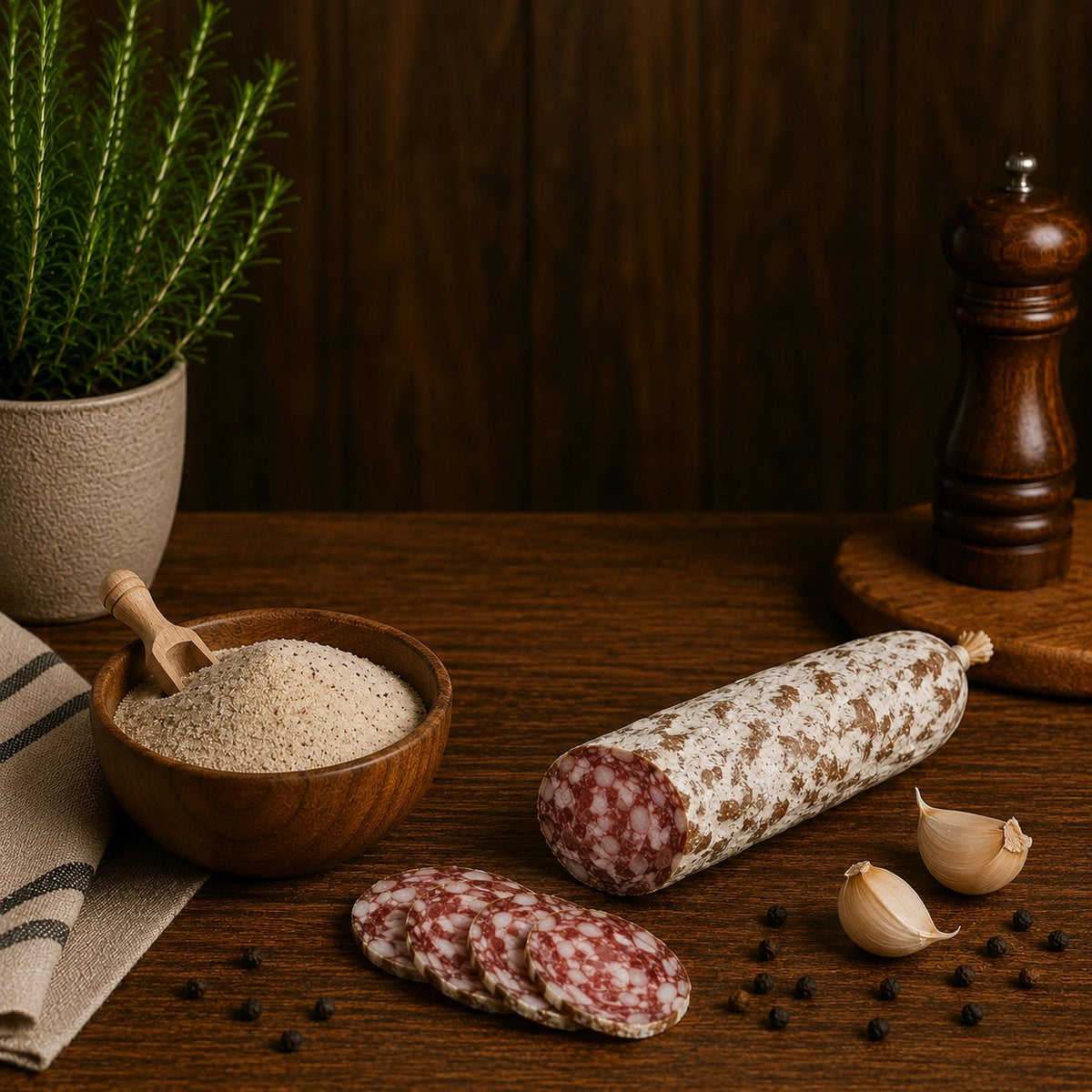 Concia funzionale per salame cacciatore Stagionello® Chef – vista alternativa