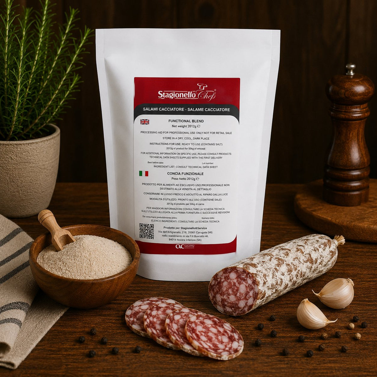 Concia funzionale per salame cacciatore Stagionello® Chef