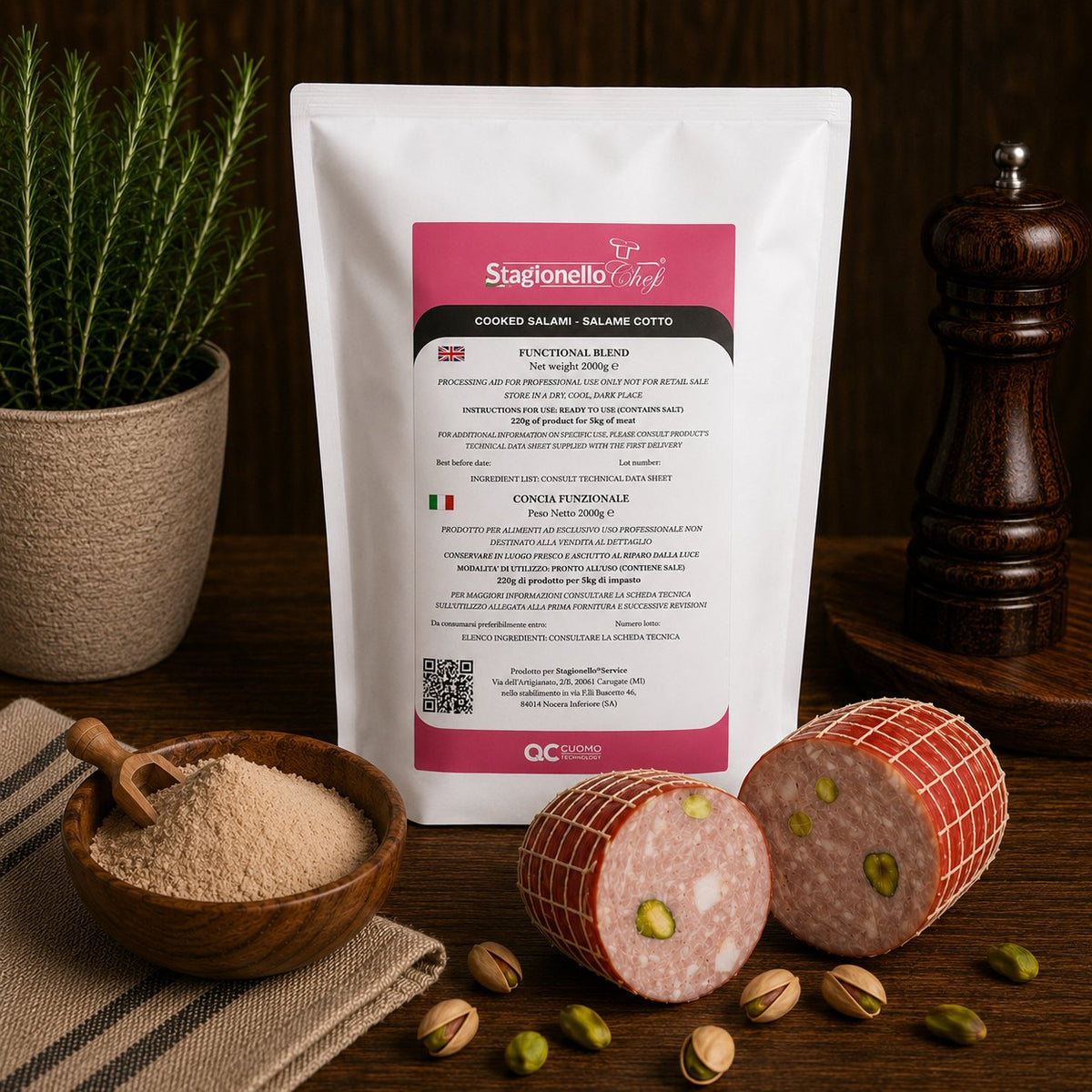 Concia funzionale per salame cotto – Stagionello® Chef