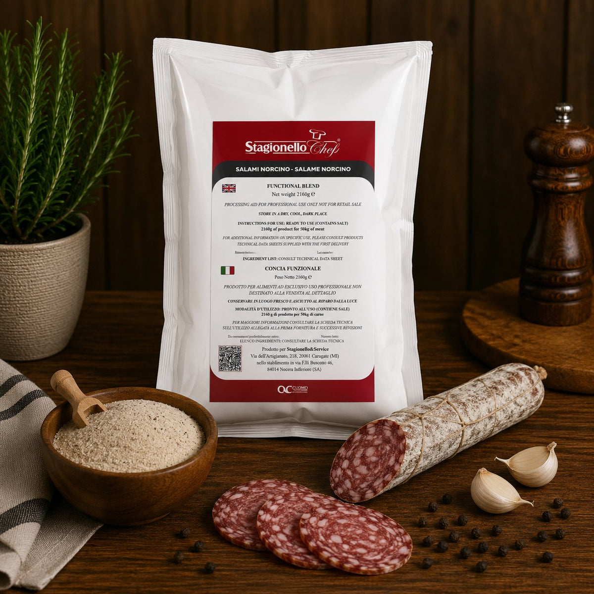Concia funzionale per salame norcino Stagionello® Chef