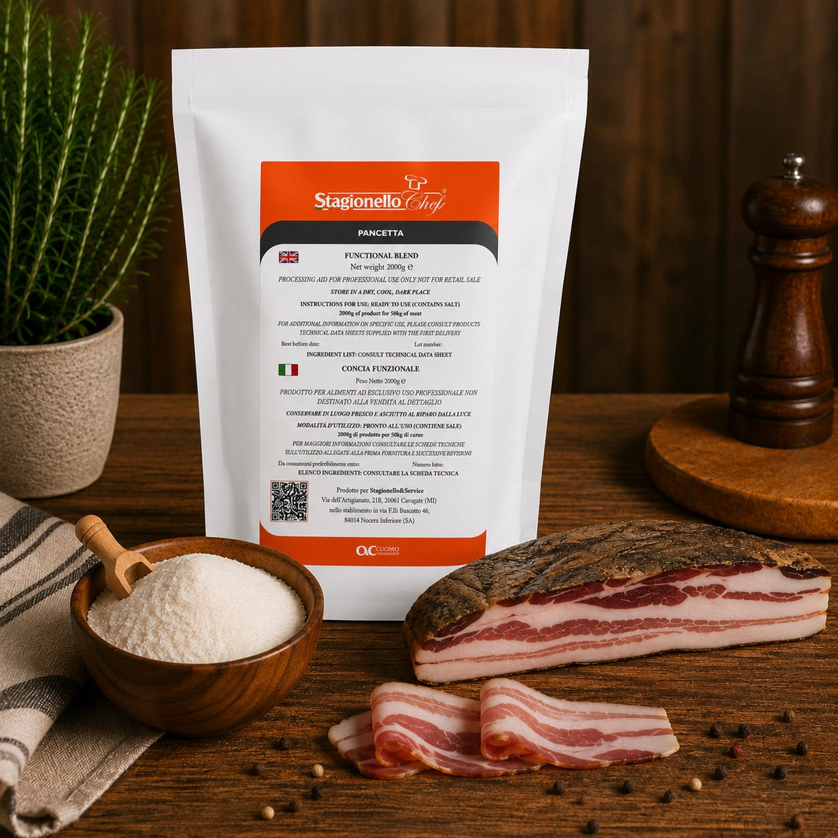 Concia funzionale Sicursal per pancetta – Stagionello® Chef