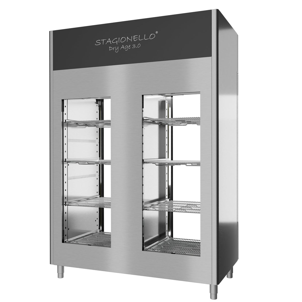 Stagionello® DRY AGE CONTROL® 1400 l TWIN 2 Vetri, inox, vista posteriore