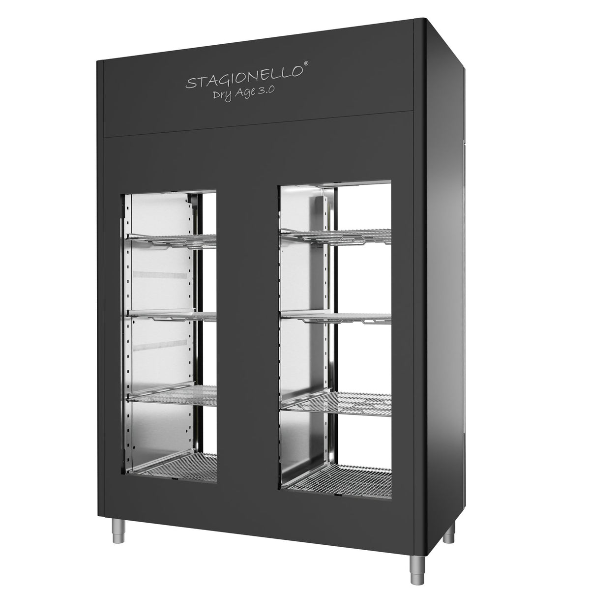 Stagionello® DRY AGE CONTROL® 1400 l TWIN 2 Vetri, nero, vista posteriore