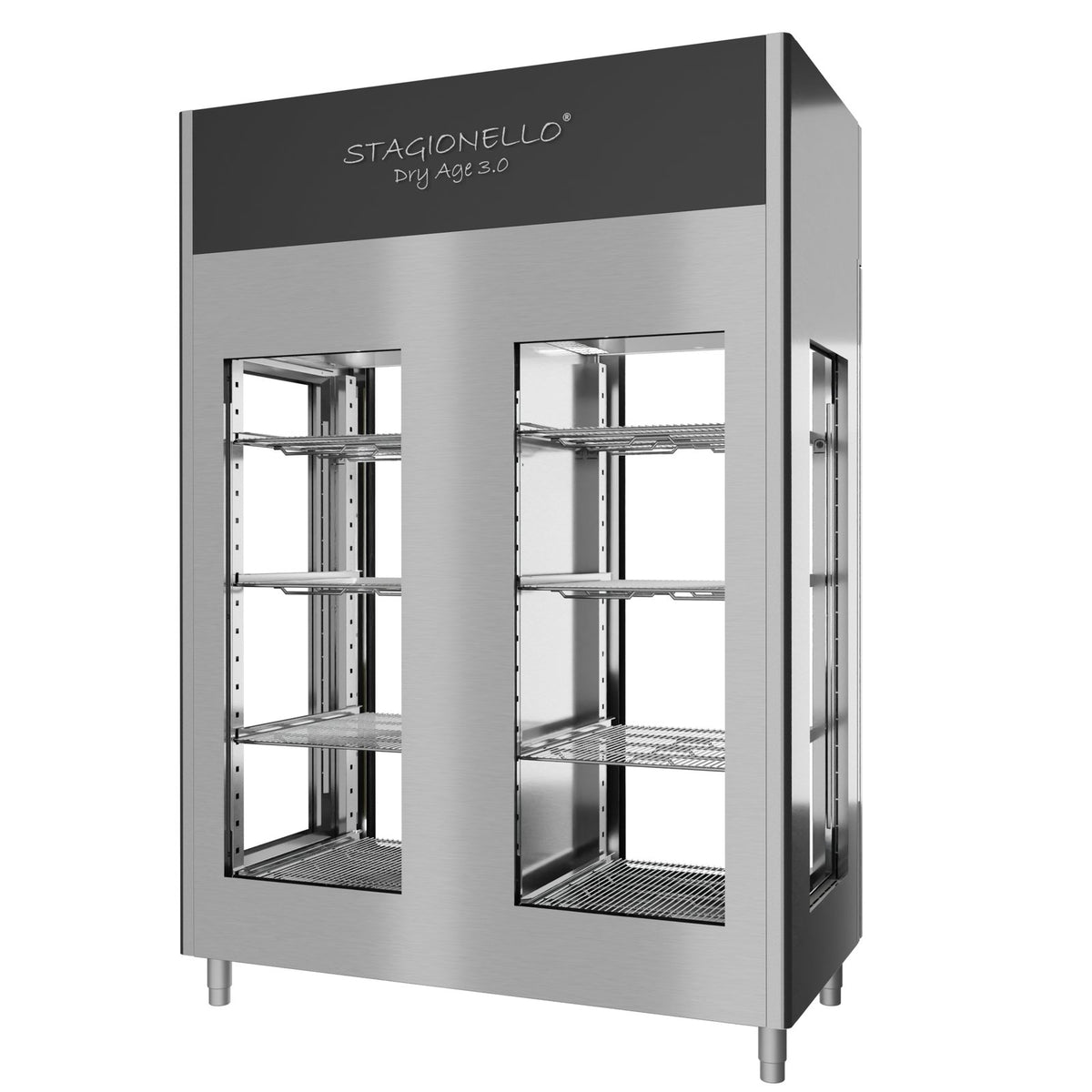 Stagionello® DRY AGE CONTROL® 1400 l TWIN 4 Vetri, inox, vista posteriore