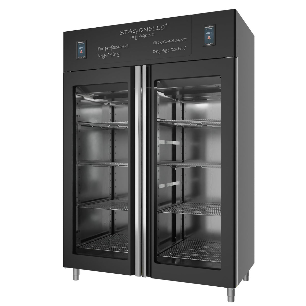 Stagionello® DRY AGE CONTROL® 1400 l TWIN standard, nero, vista frontale