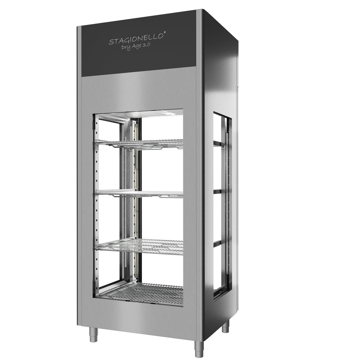 Stagionello® DRY AGE CONTROL® 900 l 4 Vetri, inox, vista posteriore