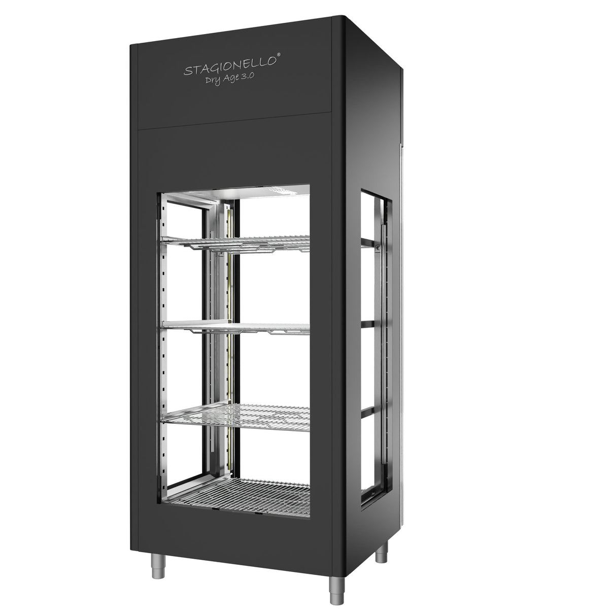 Stagionello® DRY AGE CONTROL® 900 l 4 Vetri, nero, vista posteriore